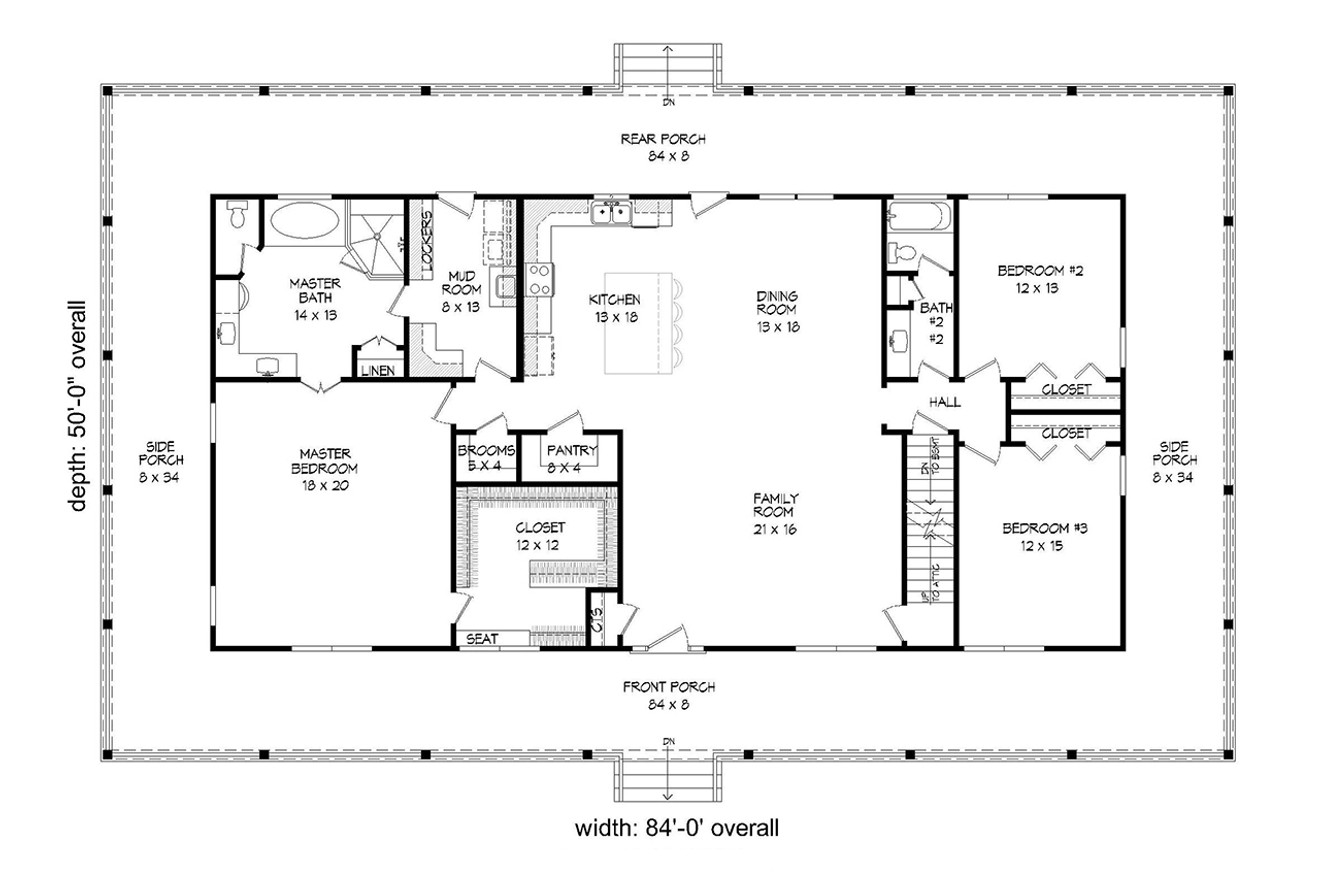 Country House Plan - Cedar Grove 81487 - 1st Floor Plan