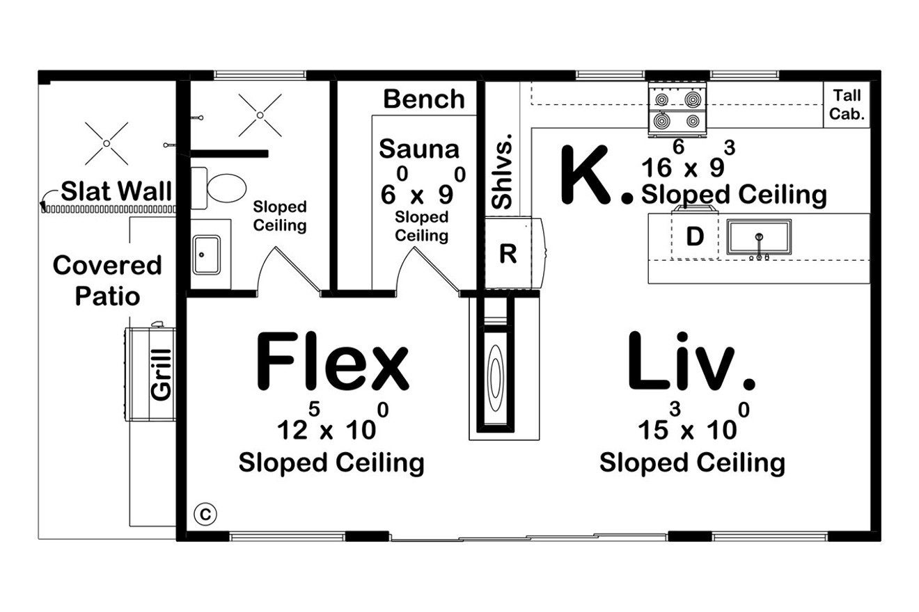 Modern House Plan - Regis Flats 96667 - 1st Floor Plan