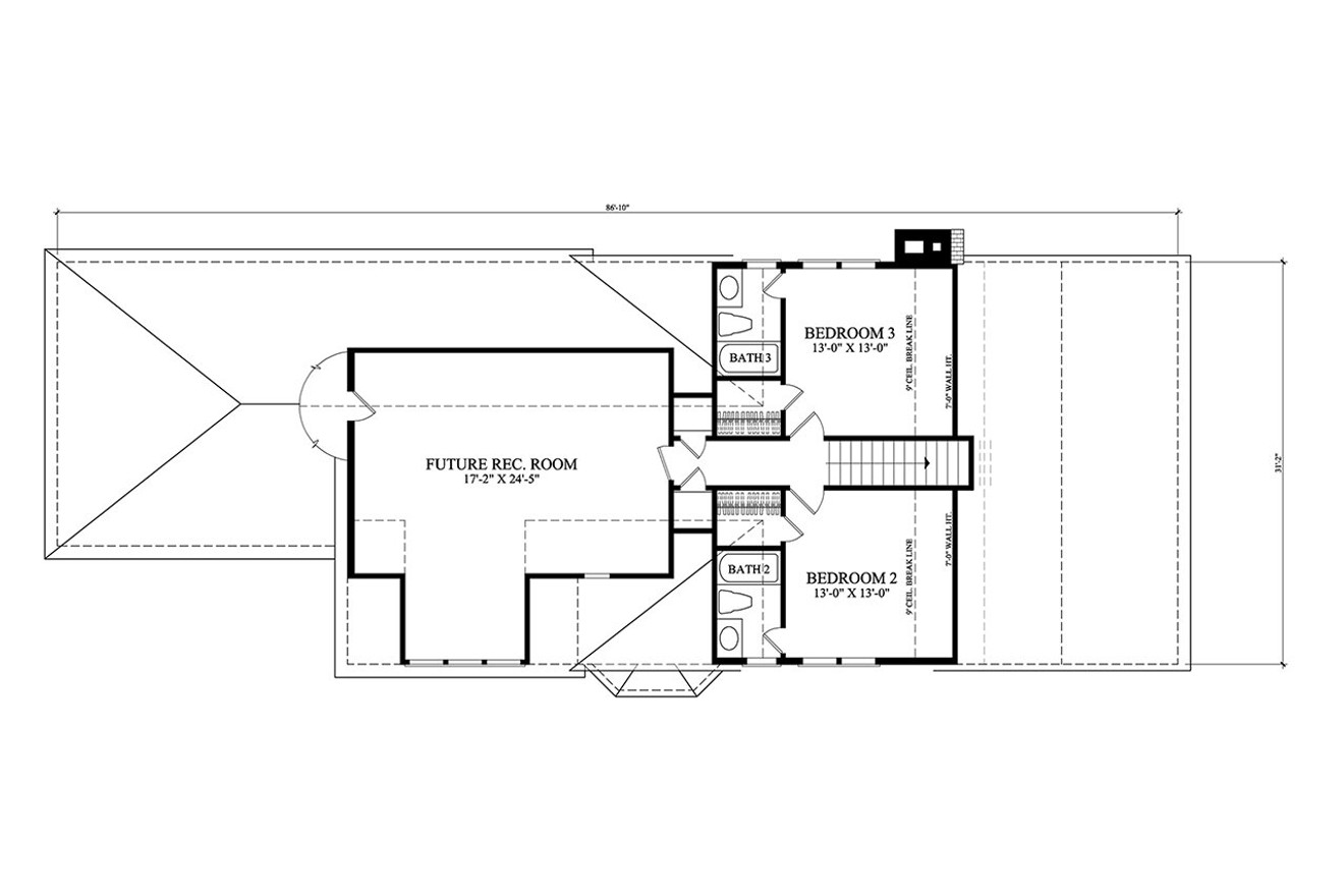 Secondary Image - Cottage House Plan - Myrtle Grove 73412 - 2nd Floor Plan