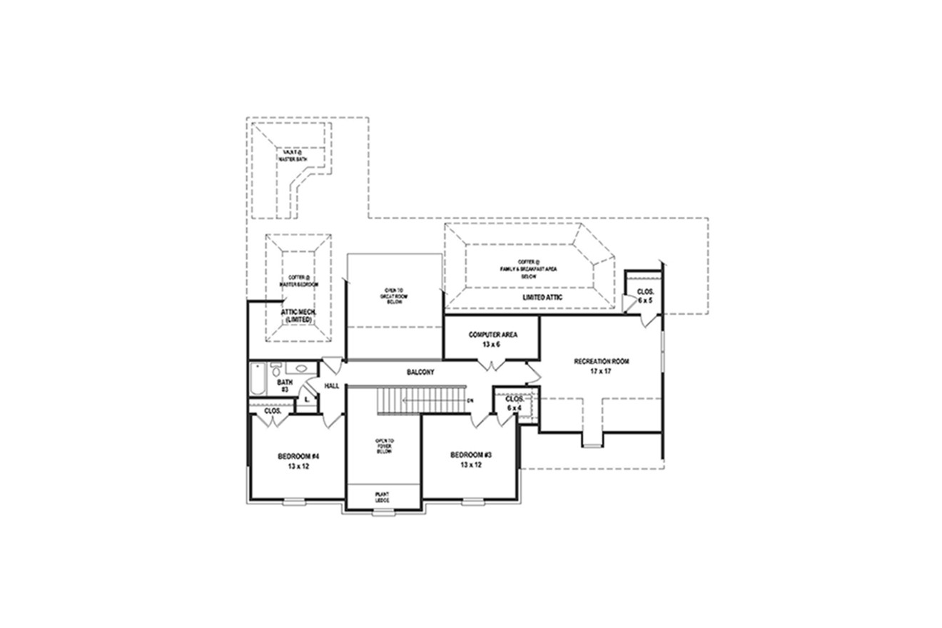 Secondary Image - French Country House Plan - 33475 - 2nd Floor Plan