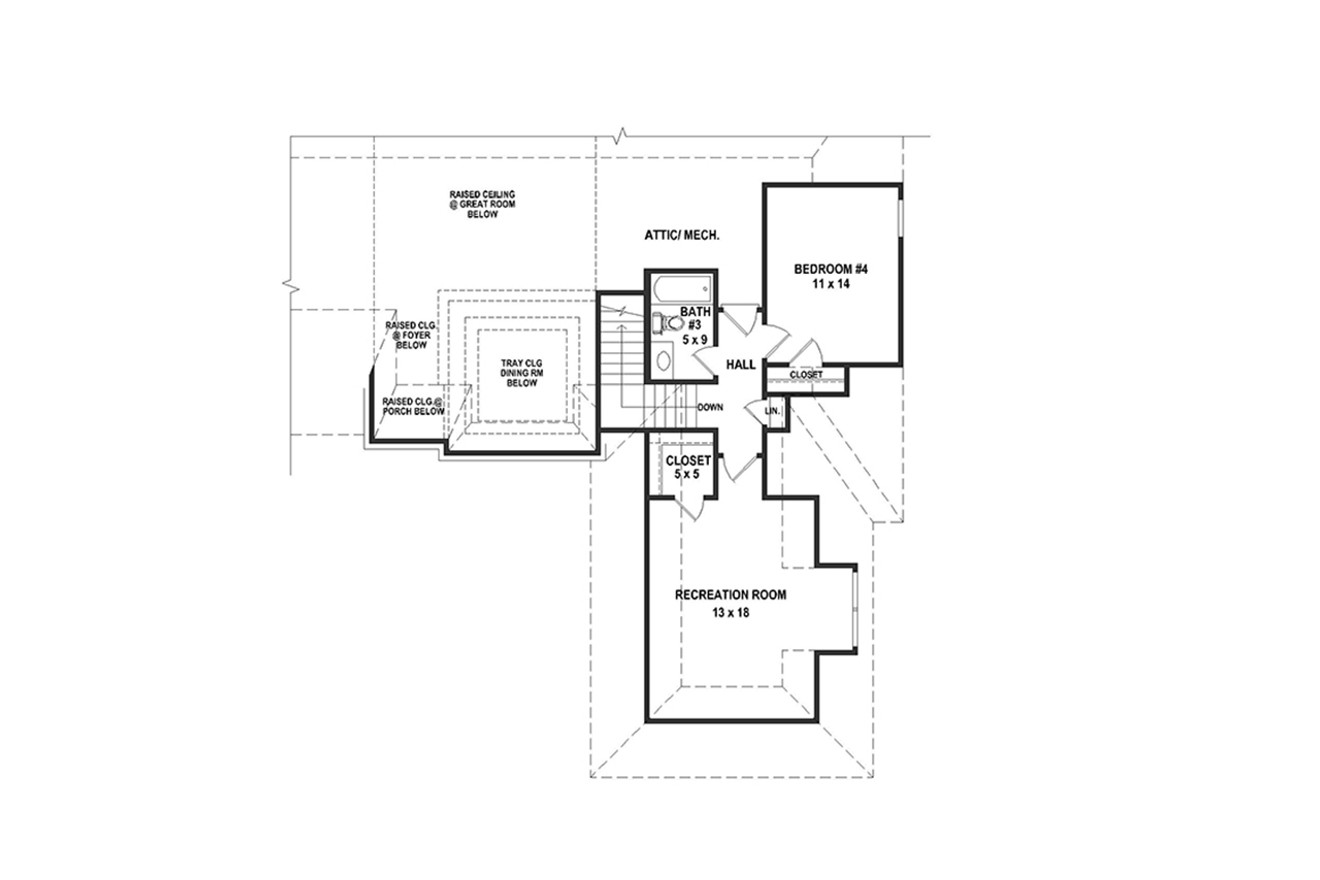 Secondary Image - French Country House Plan - 61329 - 2nd Floor Plan