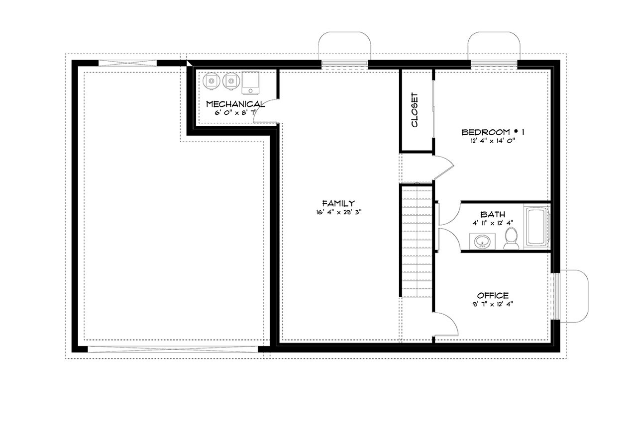 Traditional House Plan - Bronson  24416 - Basement Floor Plan