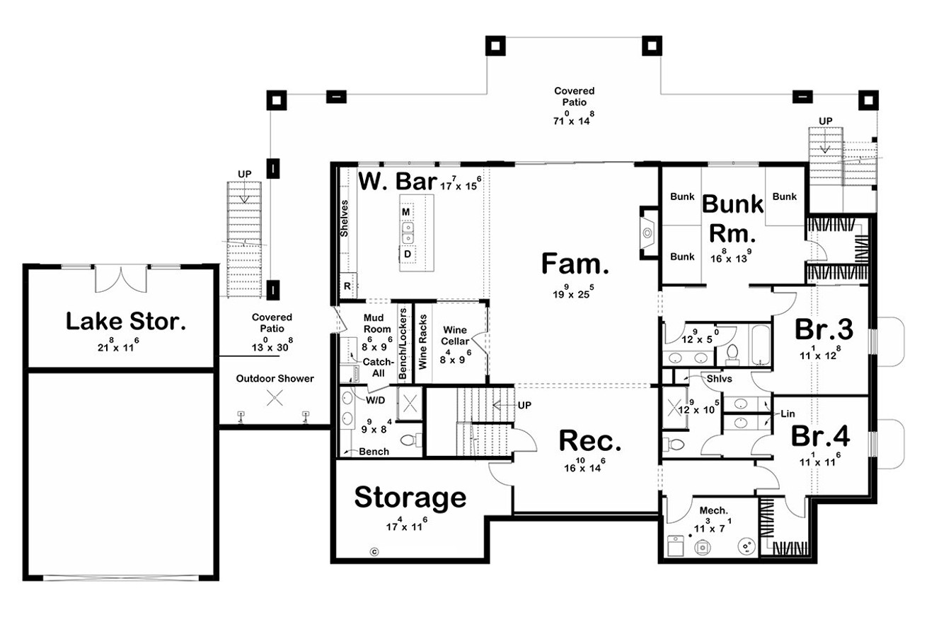 Mountain Rustic House Plan - Skyline View 54805 - Optional Floor Plan