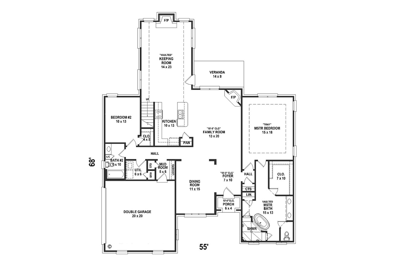 Traditional House Plan - 85521 - 1st Floor Plan
