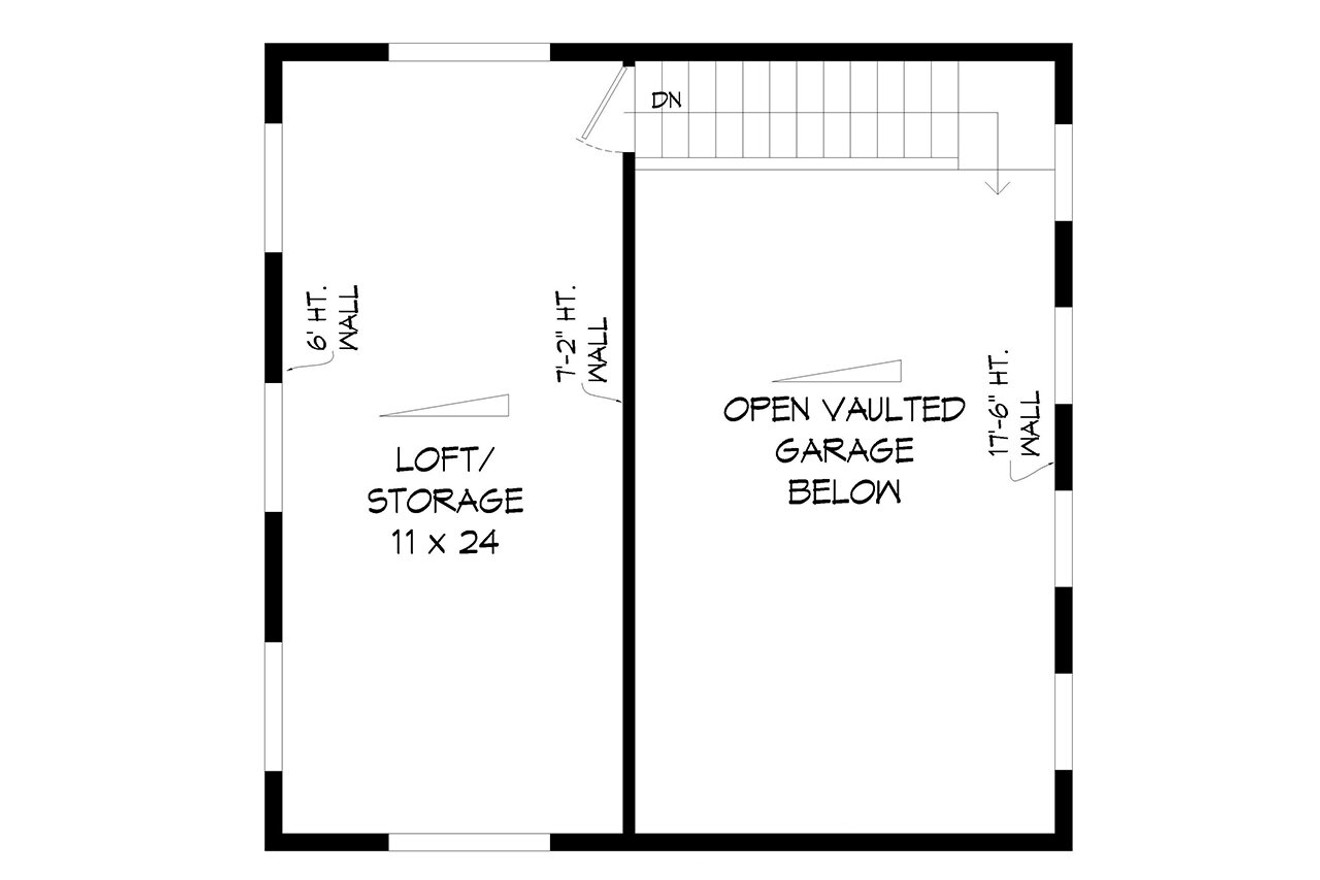 Secondary Image - Contemporary House Plan - Springhaven Garage 43645 - 2nd Floor Plan