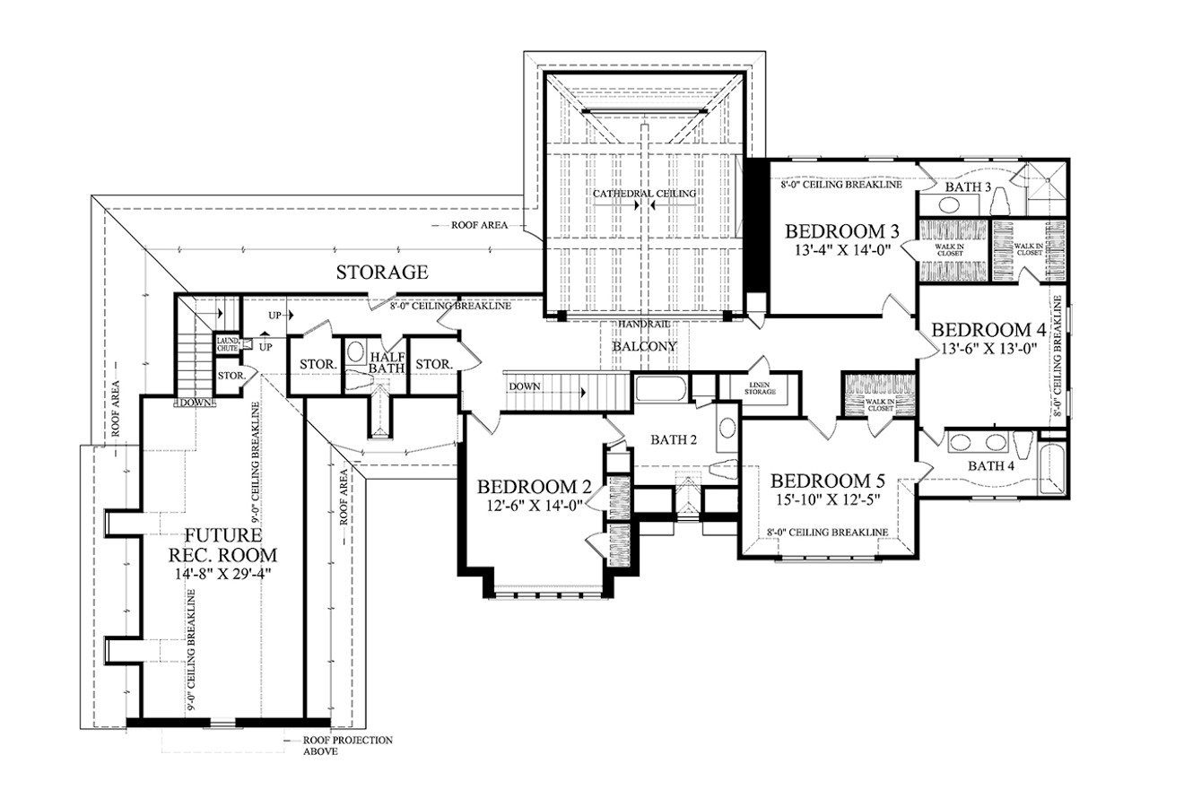 Secondary Image - French Country House Plan - Manoir de Bais 53742 - 2nd Floor Plan