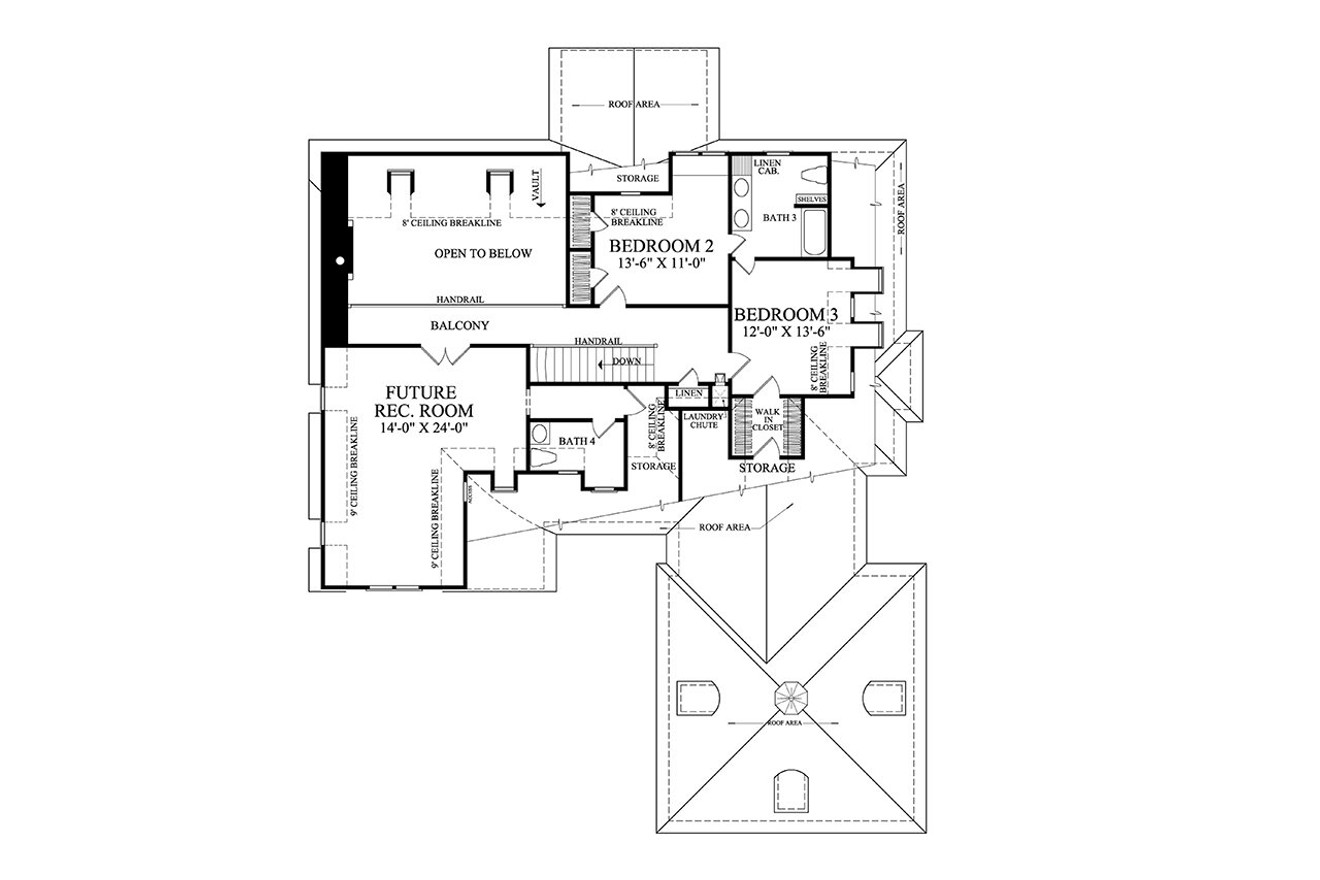Secondary Image - Tudor House Plan - Saint Clair 77519 - 2nd Floor Plan