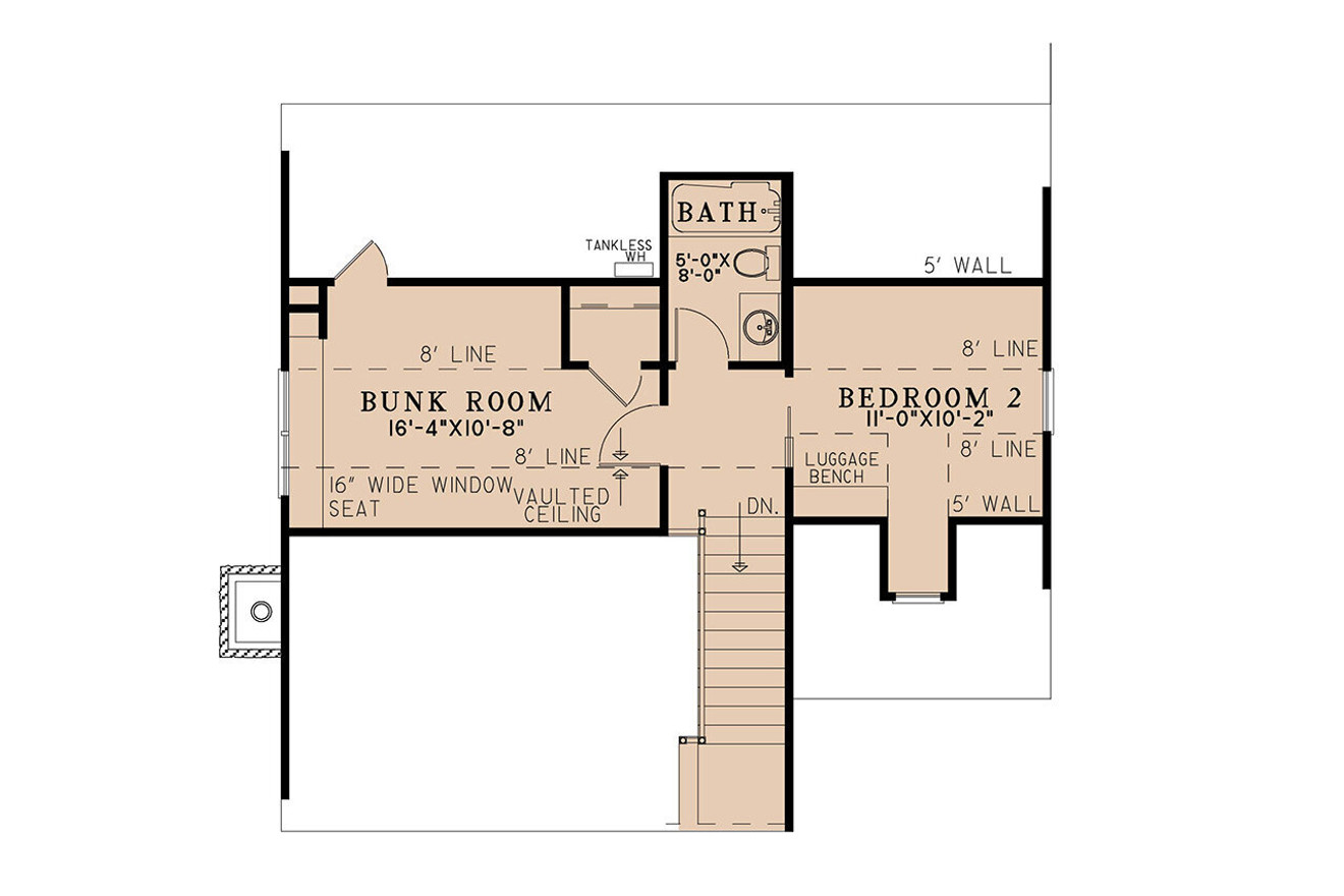 Craftsman House Plan - Aspen Falls Retreat 33077 - 2nd Floor Plan