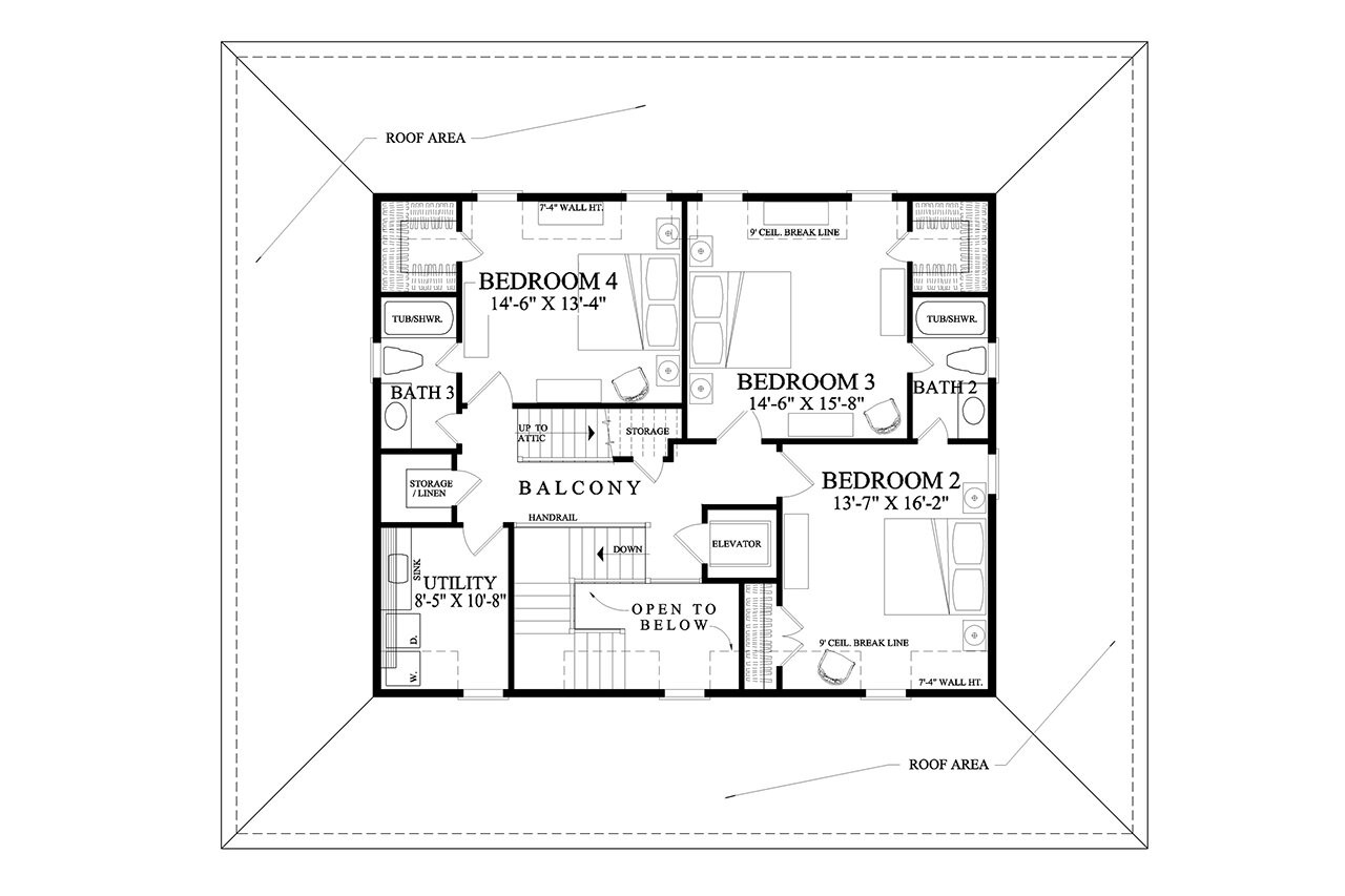 Colonial House Plan - Tradewinds 84324 - 2nd Floor Plan