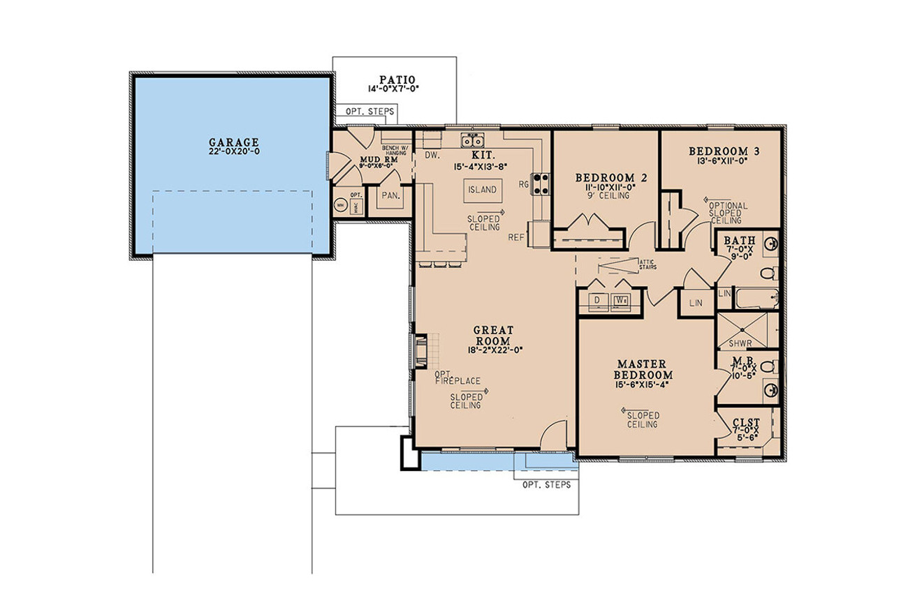 Contemporary House Plan - Avalon  91597 - 1st Floor Plan