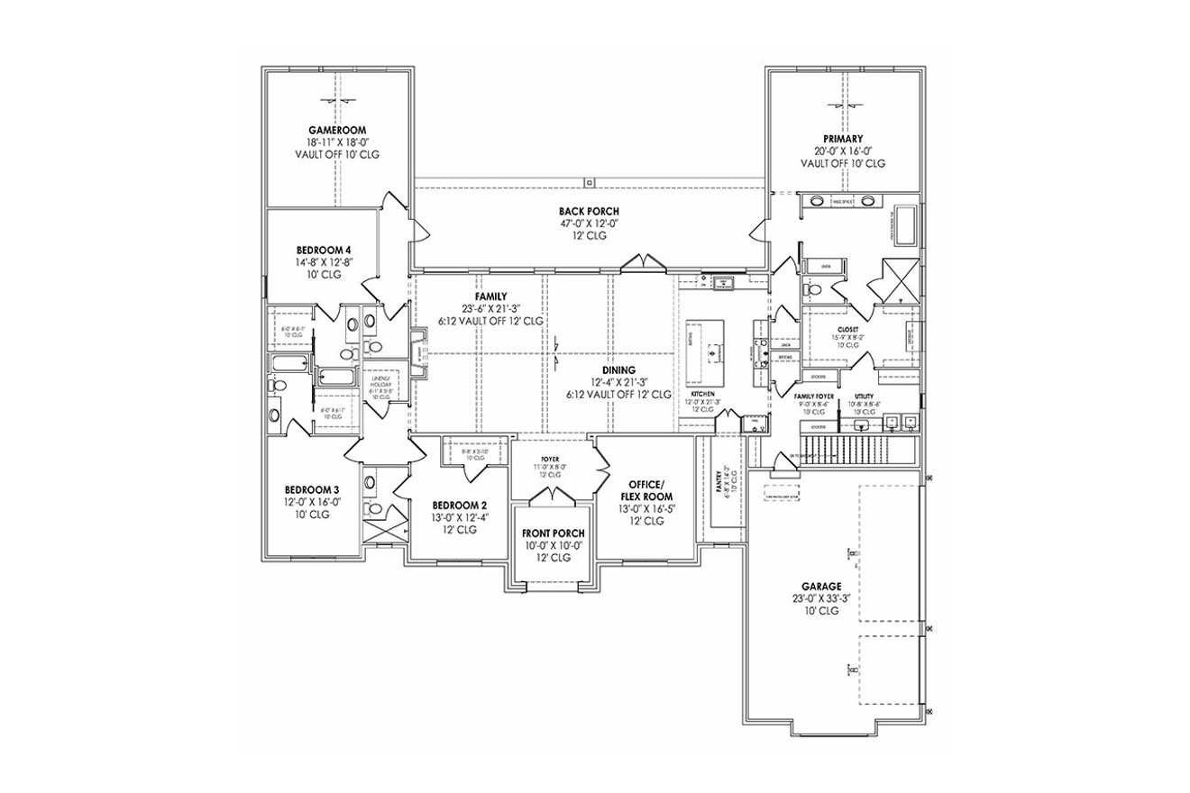 Tudor House Plan - 80275 - 1st Floor Plan
