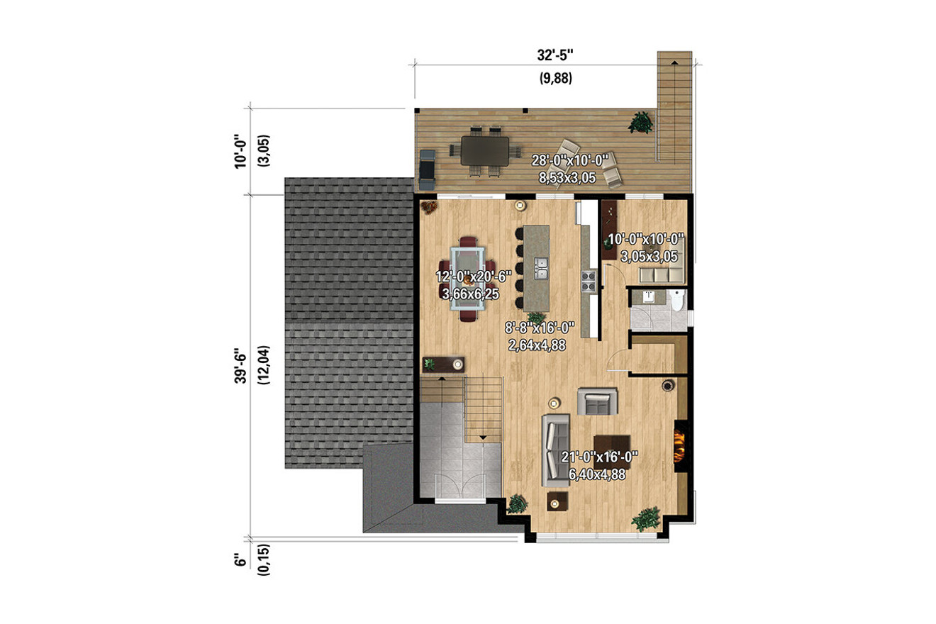 Secondary Image - Modern House Plan - 91160 - 2nd Floor Plan