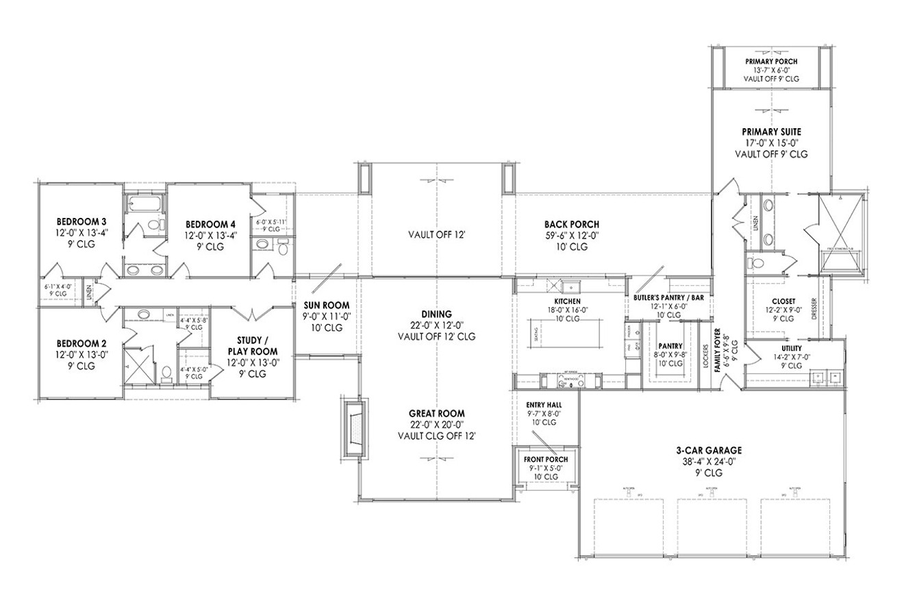 Modern House Plan - 95981 - 1st Floor Plan