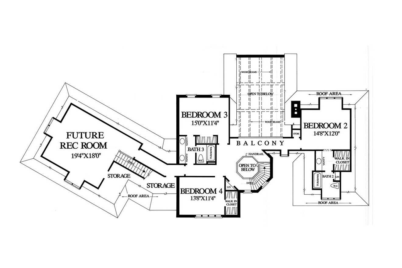 Secondary Image - French Country House Plan - Le Mans 74832 - 2nd Floor Plan