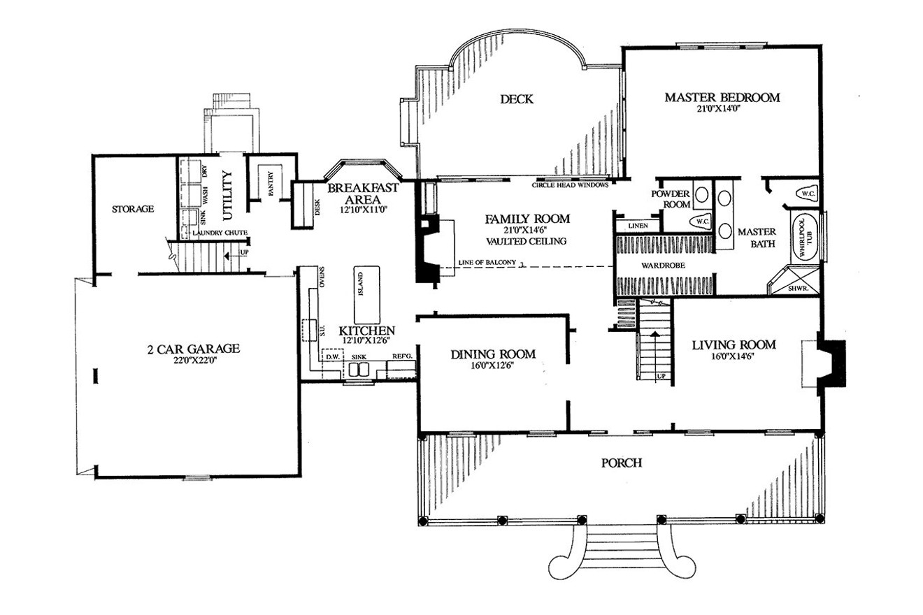 Colonial House Plan - Berry Hill 29241 - 1st Floor Plan