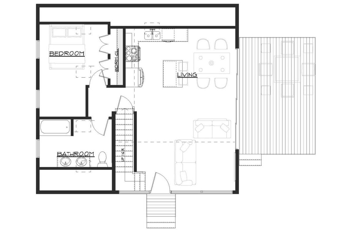 A-Frame House Plan - Frontier 73326 - 1st Floor Plan