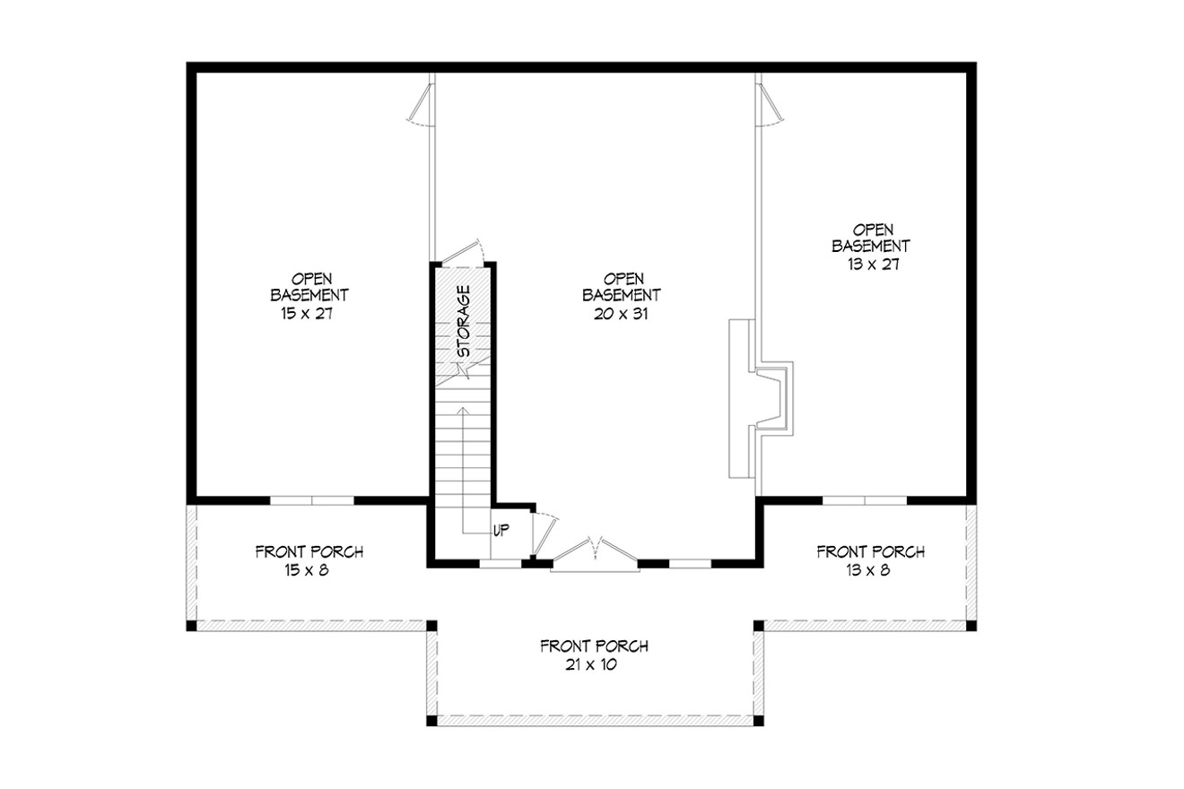 Craftsman House Plan - Whipporwill Rock  95696 - Basement Floor Plan