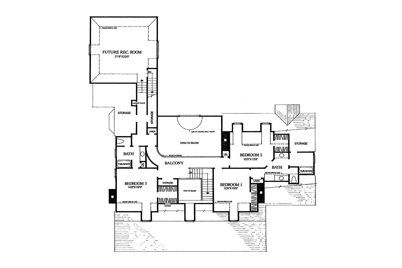 Colonial House Plan - Bel Air 68352 - 2nd Floor Plan