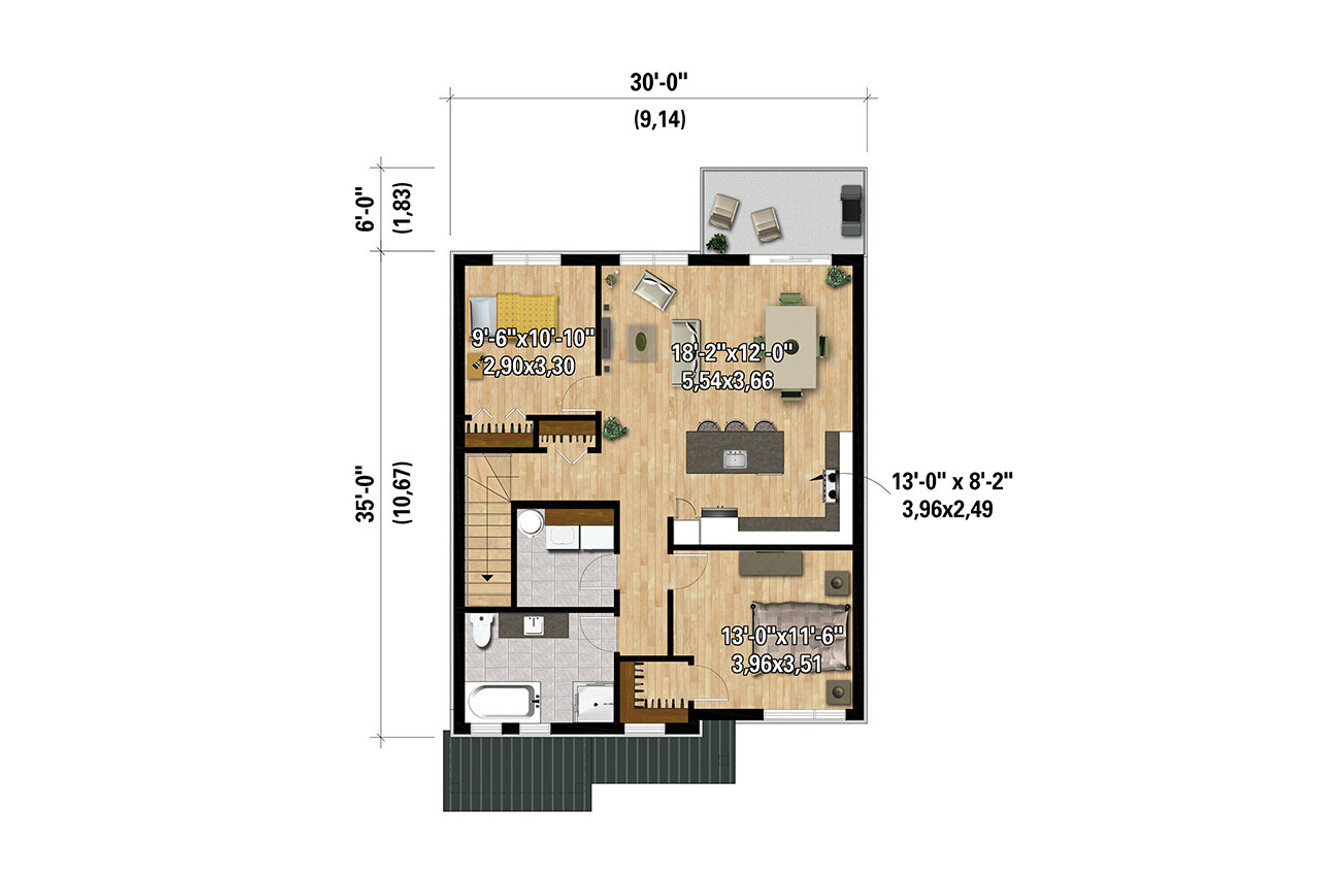 Secondary Image - Modern House Plan - 13589 - 2nd Floor Plan