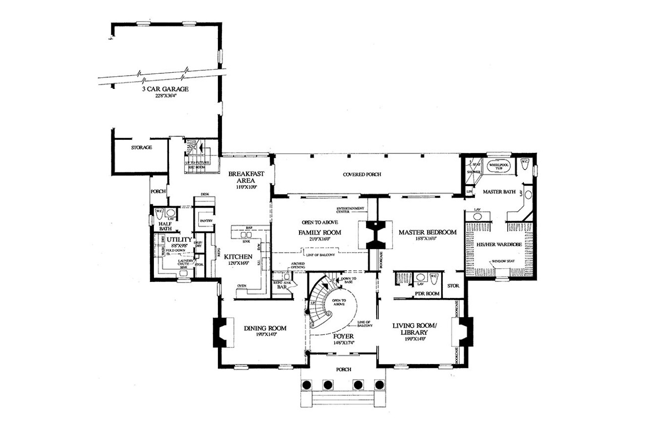 Classic House Plan - Pillow House 87151 - 1st Floor Plan