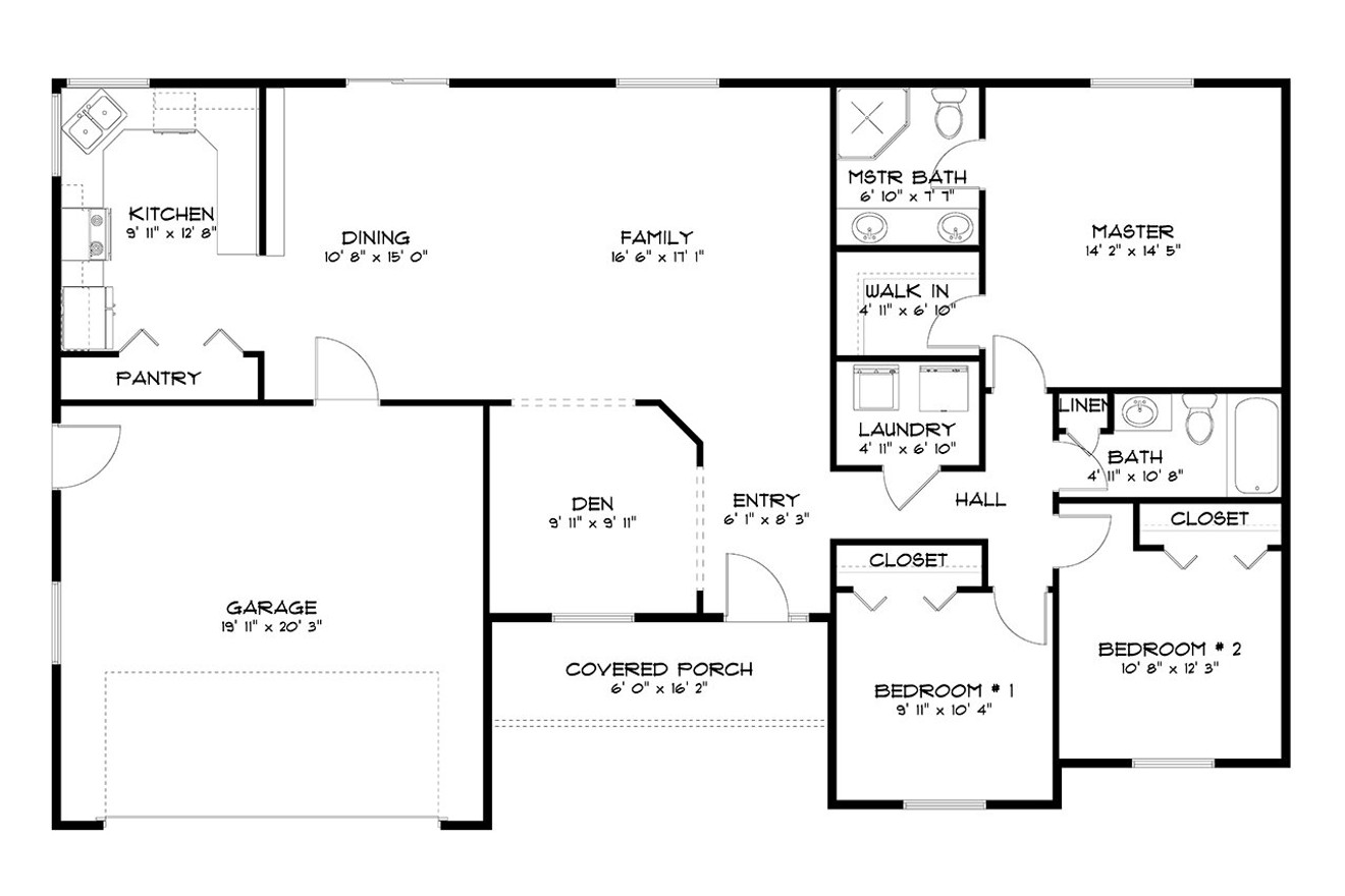 Ranch House Plan - Clarkston 83931 - 1st Floor Plan