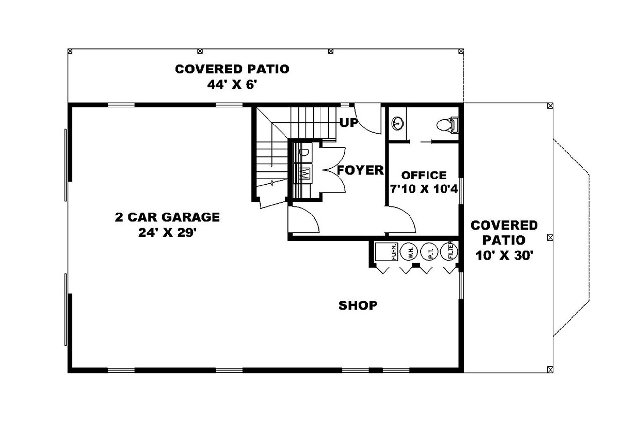 Lodge Style House Plan - 36518 - 1st Floor Plan
