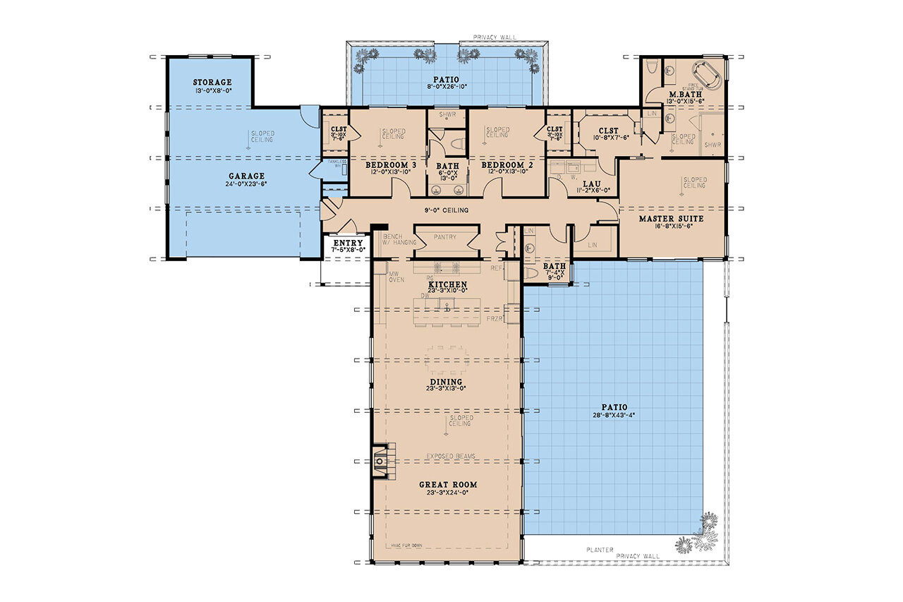 Modern House Plan - Rocky Mountain Retreat 61542 - 1st Floor Plan