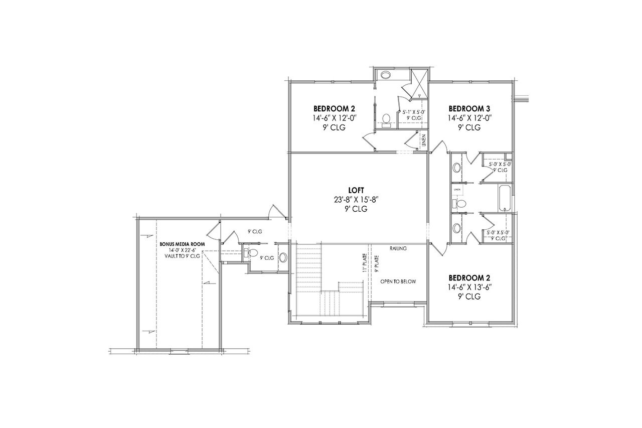 Tudor House Plan - 33562 - 2nd Floor Plan