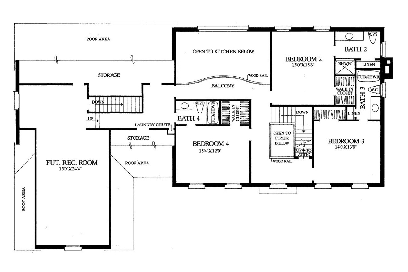 Secondary Image - Colonial House Plan - Boothe 54608 - 2nd Floor Plan