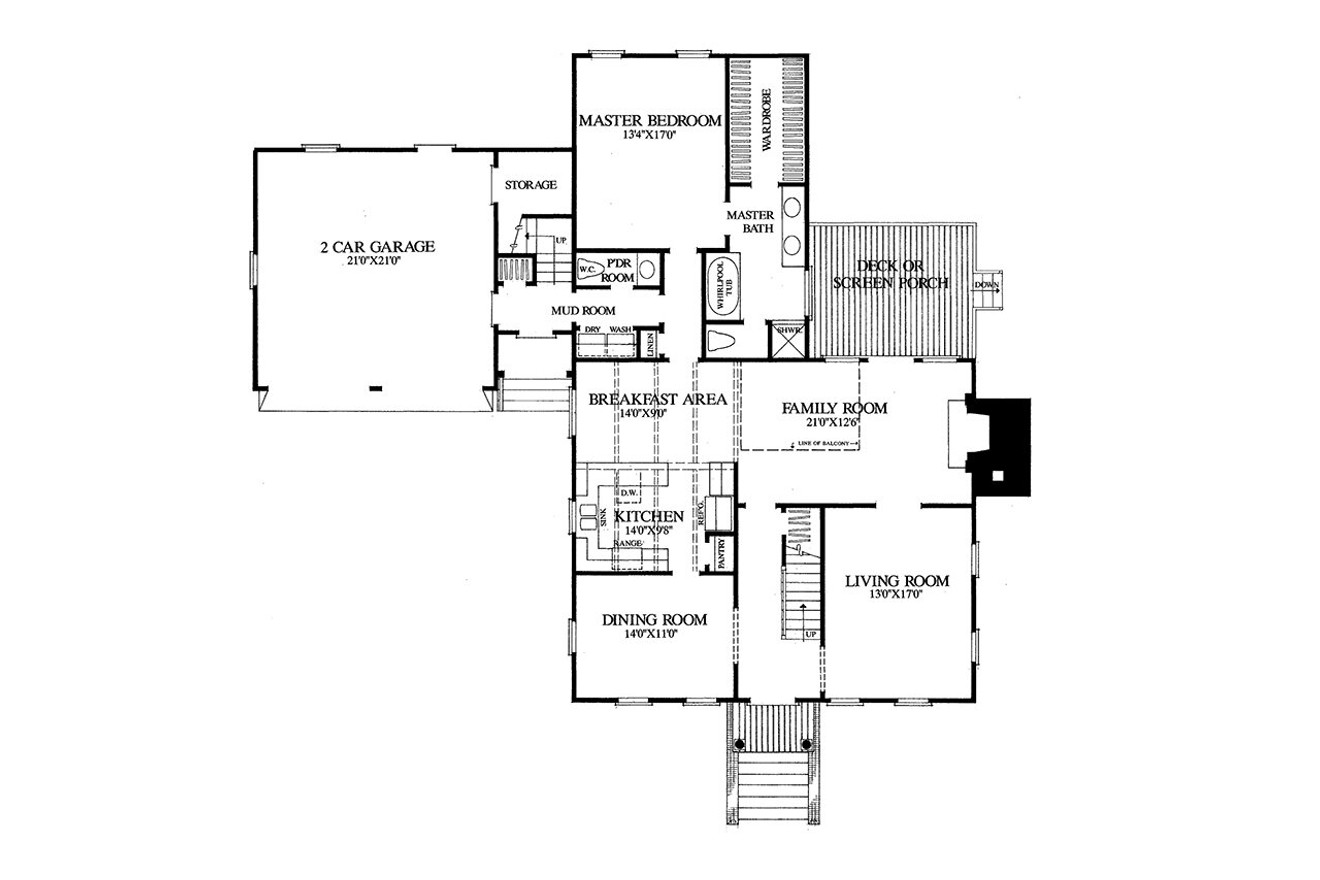 Colonial House Plan - Hanover 11281 - 1st Floor Plan