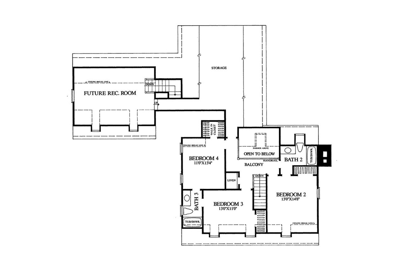 Secondary Image - Colonial House Plan - Hanover 11281 - 2nd Floor Plan