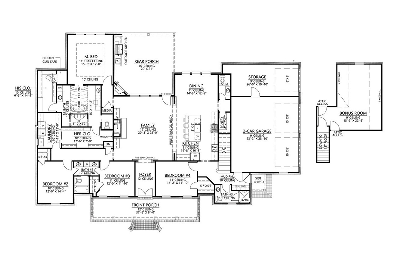 Classic House Plan - Reserve 2 70707 - 1st Floor Plan