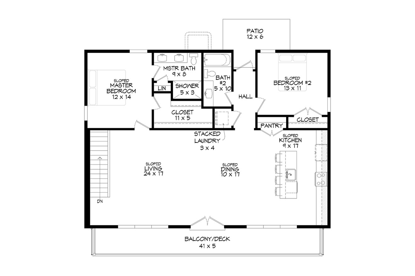 Modern House Plan - Table Rock Overlook 84207 - 1st Floor Plan