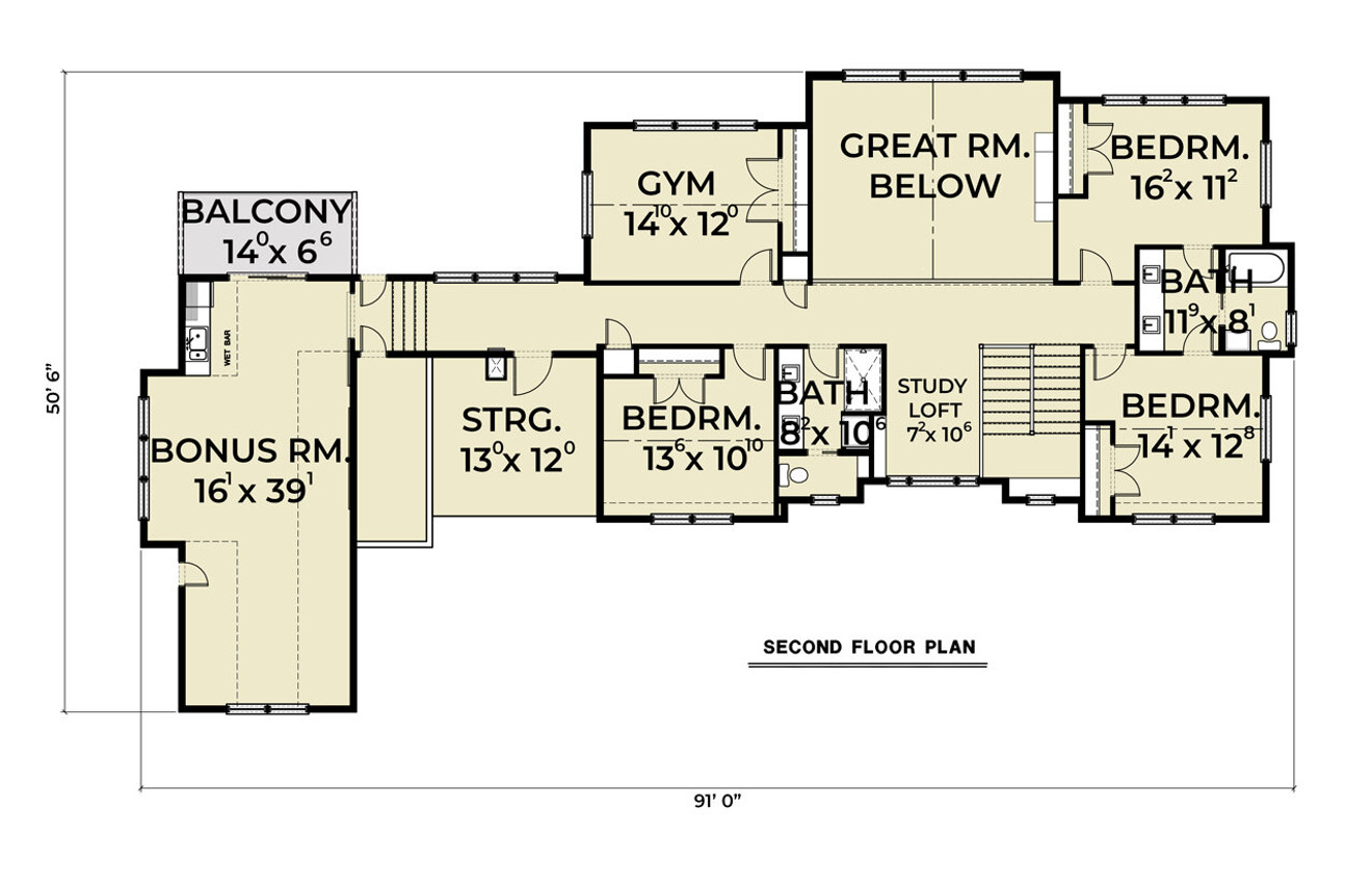 Farmhouse House Plan - 24343 - 2nd Floor Plan
