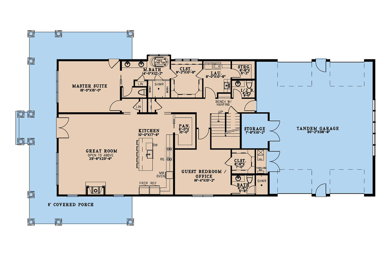Farmhouse House Plan - Harmony Hills Farms 50574 - 1st Floor Plan