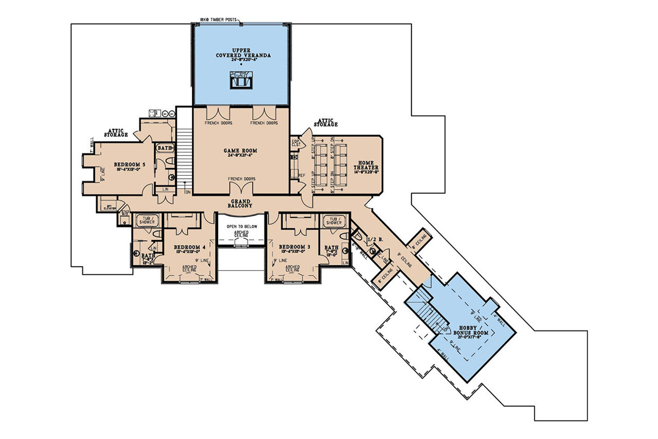 European House Plan - Arlington Estate 53921 - 2nd Floor Plan