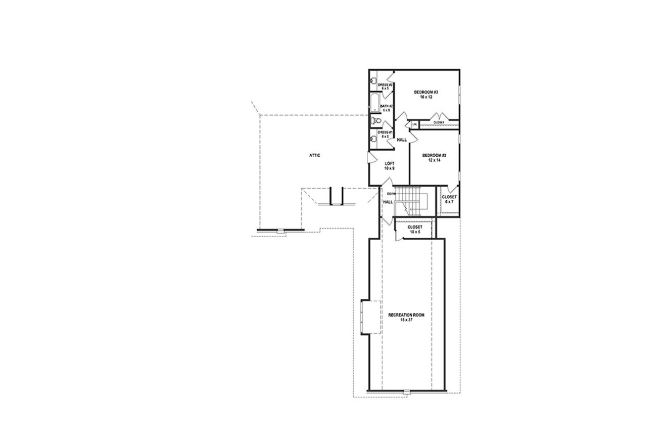Secondary Image - French Country House Plan - 96087 - 2nd Floor Plan
