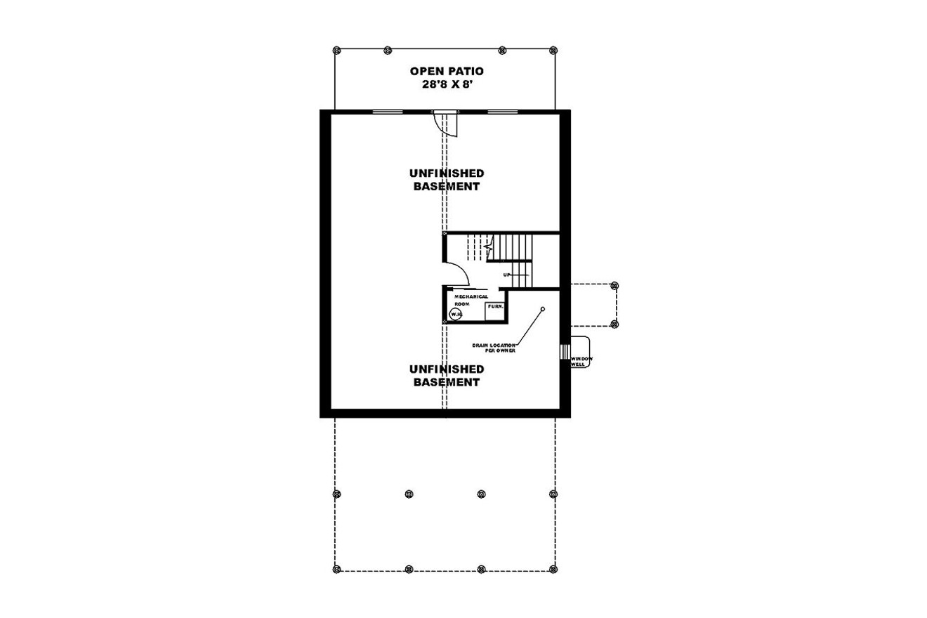 A-Frame House Plan - 38255 - Basement Floor Plan
