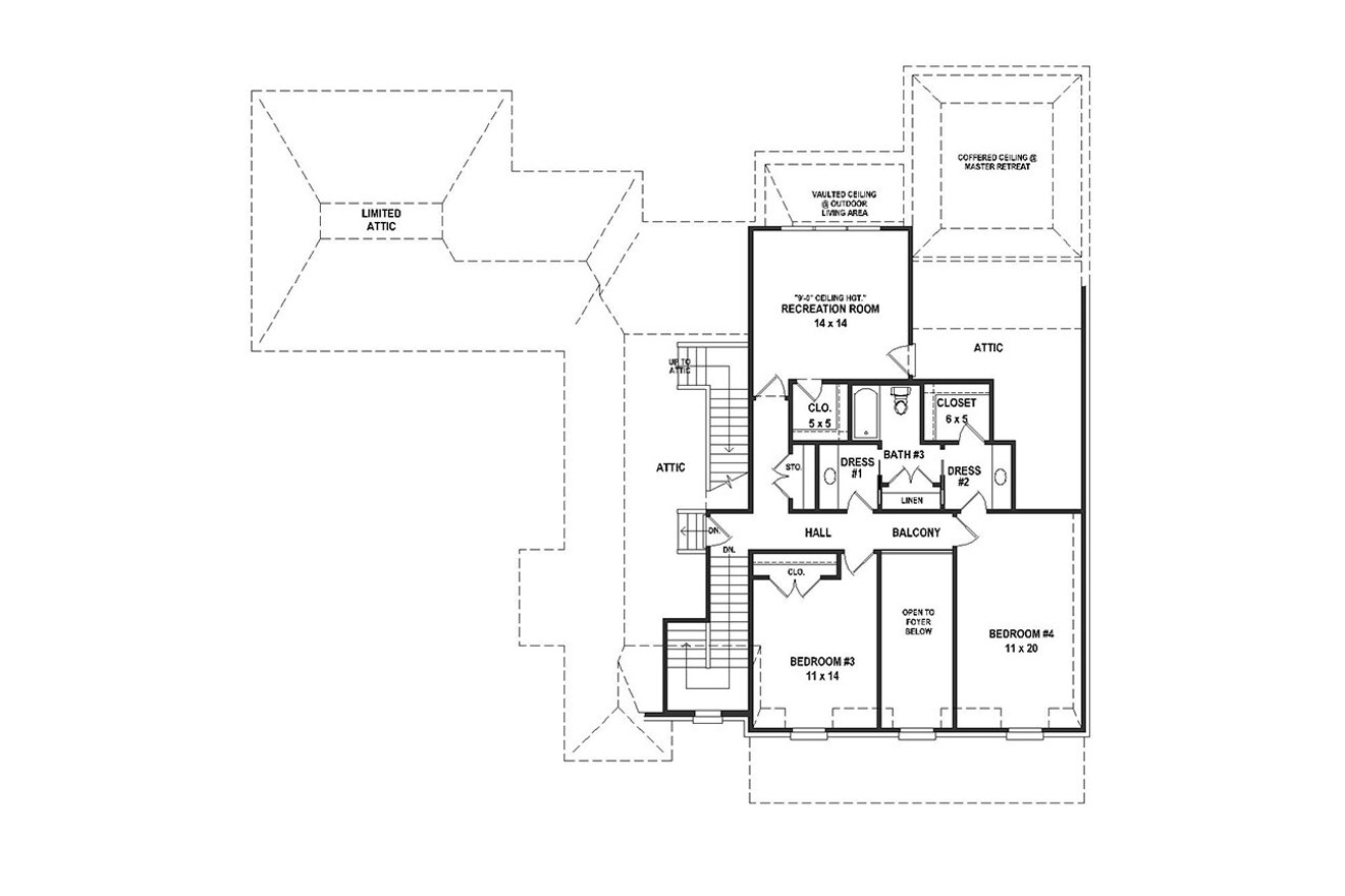 Secondary Image - French Country House Plan - 31392 - 2nd Floor Plan