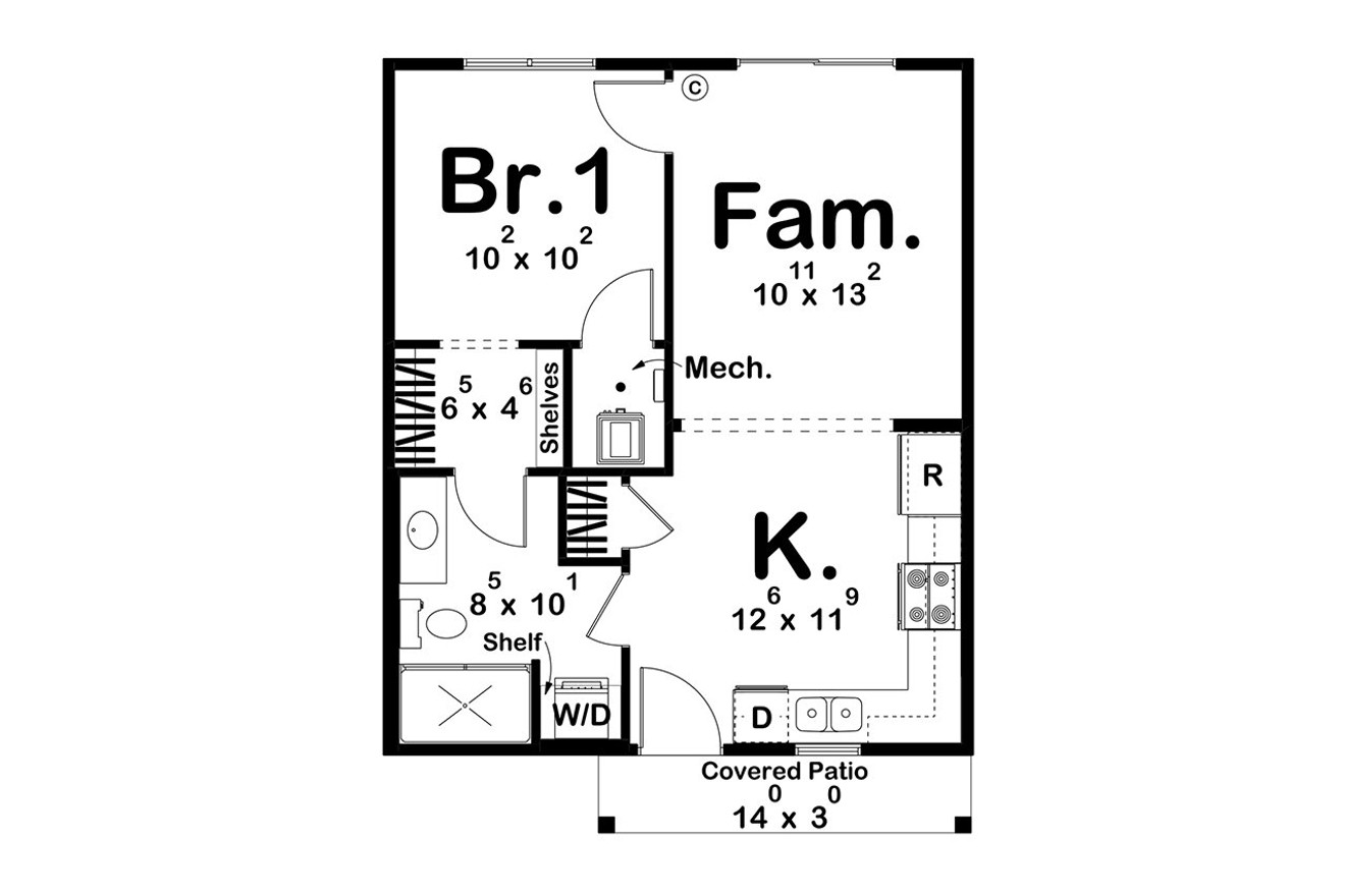 Farmhouse House Plan - Meadowlark 79745 - 1st Floor Plan