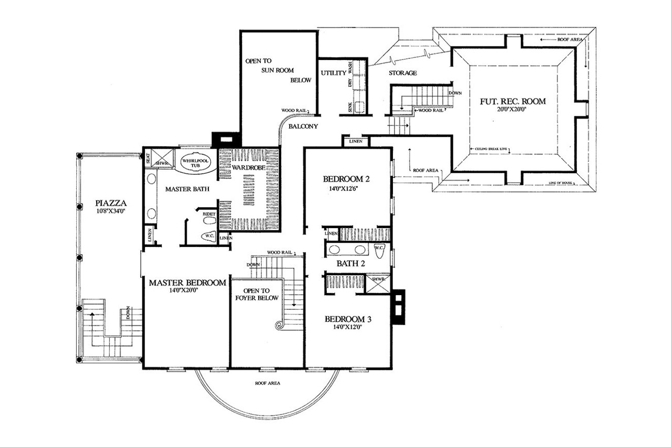 Secondary Image - Classic House Plan - Josiah Smith 42784 - 2nd Floor Plan