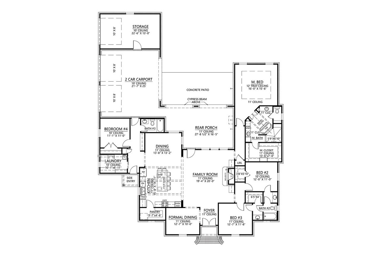 French Country House Plan - St. Pierre 36833 - 1st Floor Plan