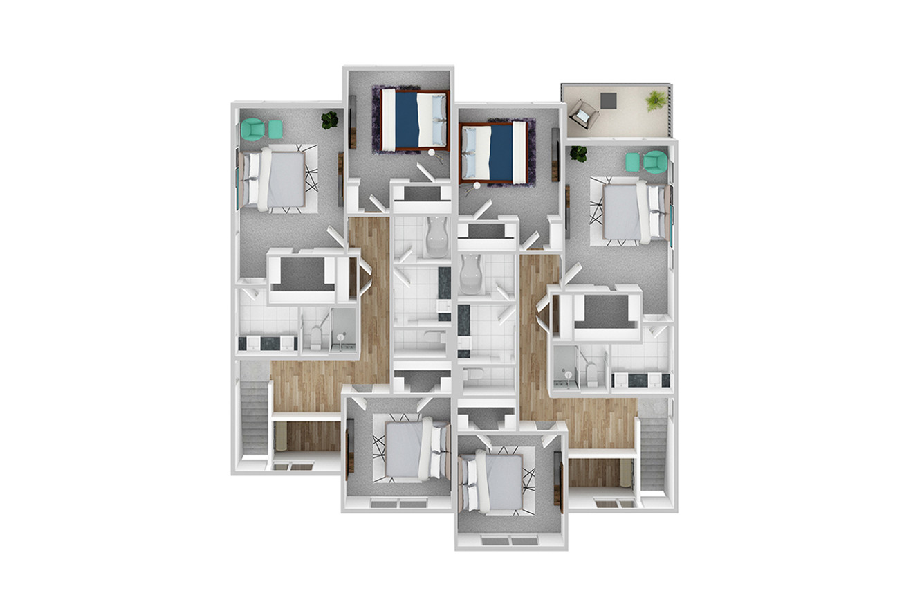 Secondary Image - Contemporary House Plan - Haviland 66513 - 2nd Floor Plan