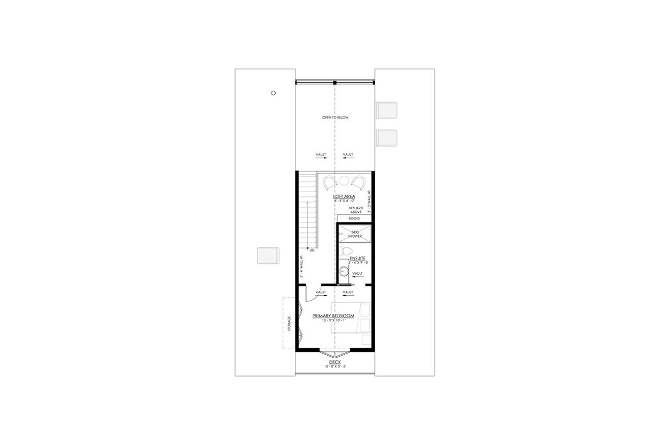 Secondary Image - A-Frame House Plan - Aspen 13909 - 2nd Floor Plan