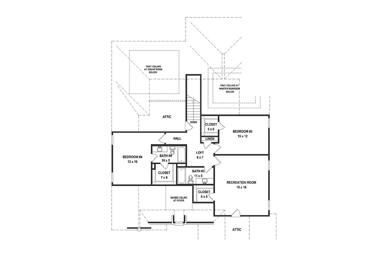Secondary Image - French Country House Plan - 64260 - 2nd Floor Plan