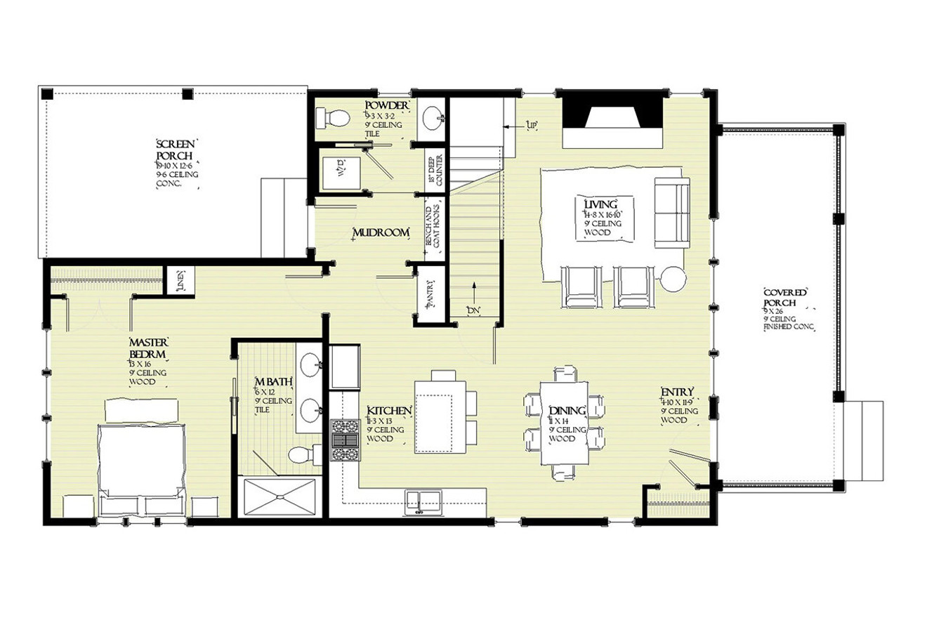 Farmhouse House Plan - Chandler 34718 - 1st Floor Plan