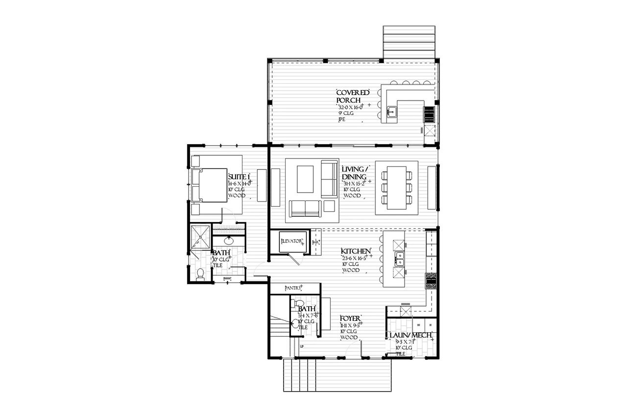 Bungalow House Plan - Abaco 86776 - 1st Floor Plan