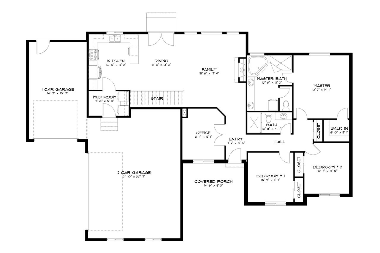 Craftsman House Plan - McClain 51290 - 1st Floor Plan