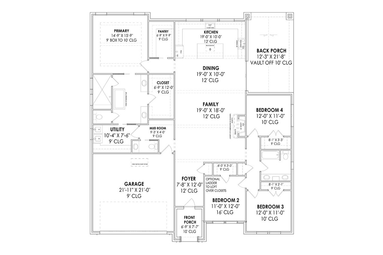 European House Plan - 19962 - 1st Floor Plan