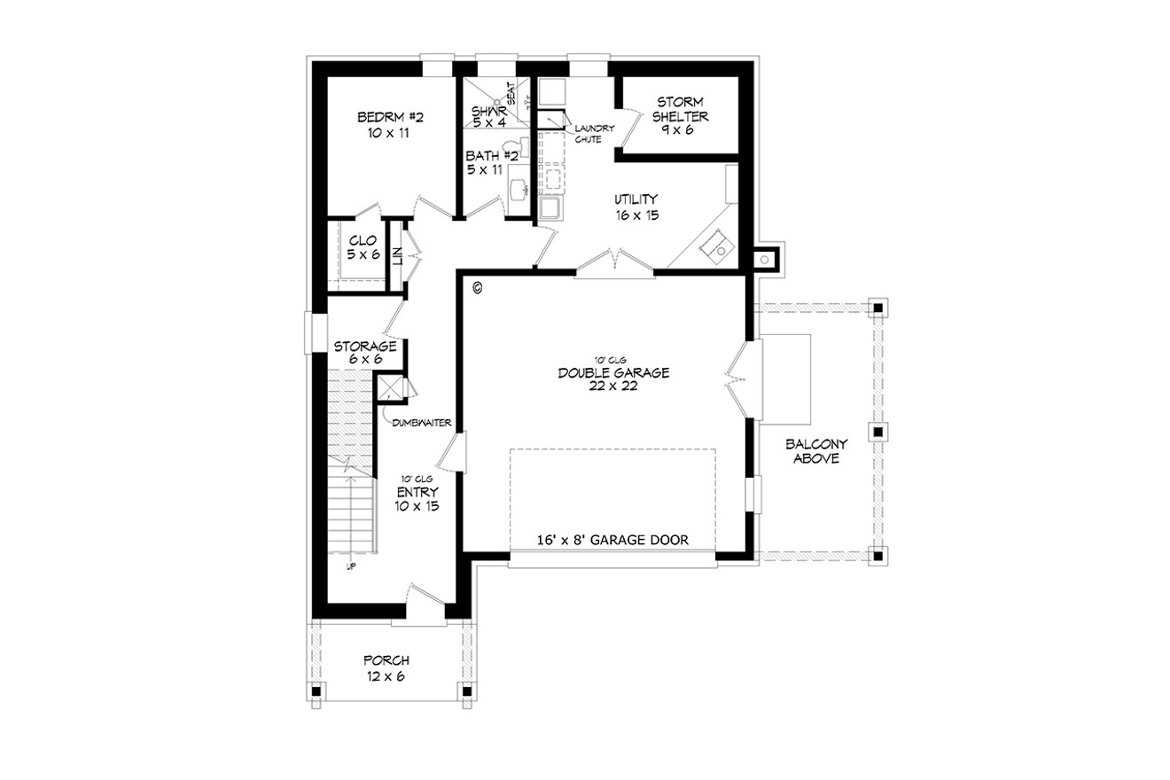 Contemporary House Plan - Mohawk Eagle 28206 - 1st Floor Plan